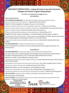 Seminário de Línguas Africanas